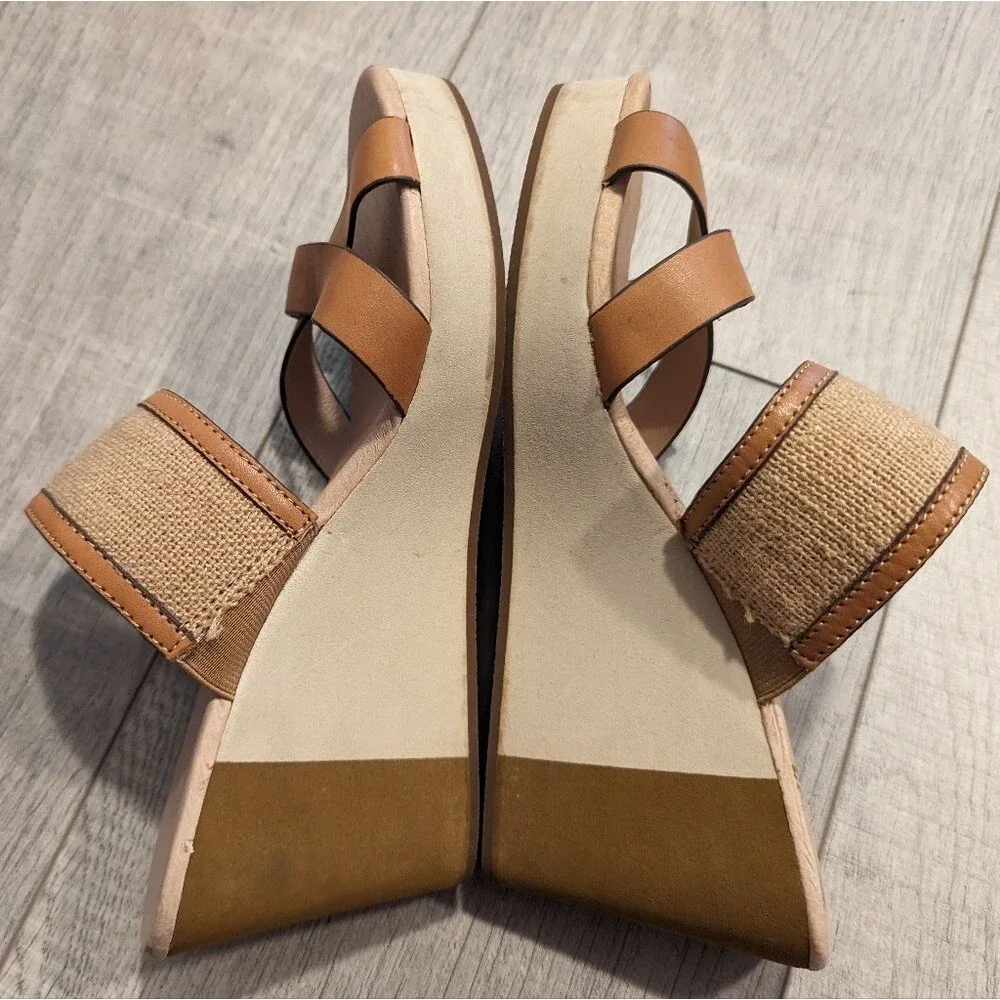 Tommy Bahama Kamea Cream Tan Wedge Sandals Size 8 B